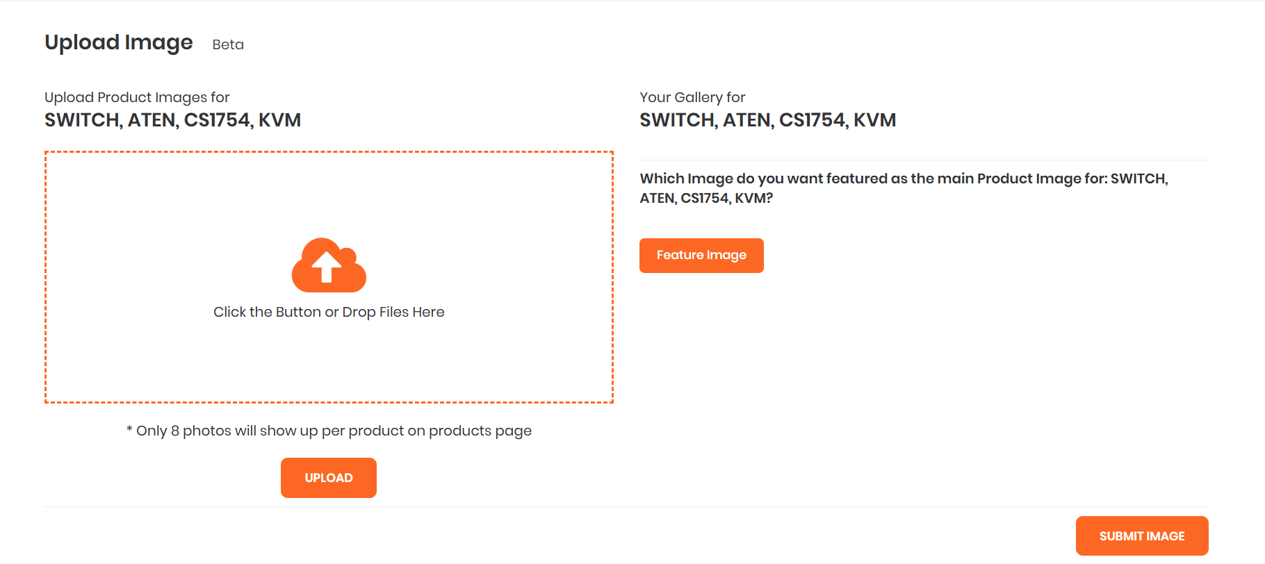 Add product images screen
